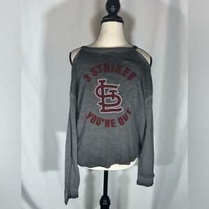 Pink By Victoria Secret MLB Licensed St Louis Cardinals Cold Shoulder Sweatshirt